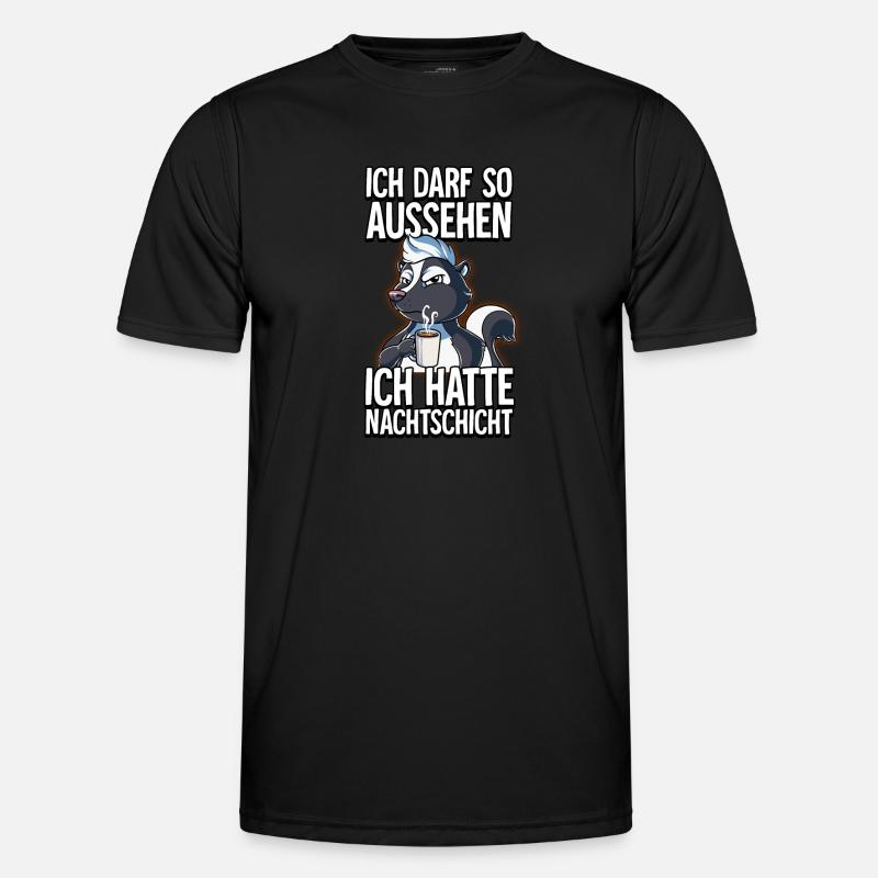 Ich Hatte Nachtschicht Kaffee Stinktier Männer Funktions-T-Shirt