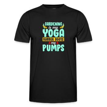 Gardening Is My Yoga Rubber Boots My Pumps Gardene - Männer Funktions-T-Shirt - Schwarz - Vorne - AI Model Male 178 dark (178cm)