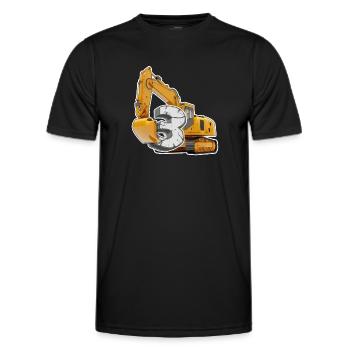 3 Jahre Kinder Jungen Baustelle Bagger Geburtstag - Männer Funktions-T-Shirt - Schwarz - Vorne - AI Model Male 178 dark (178cm)