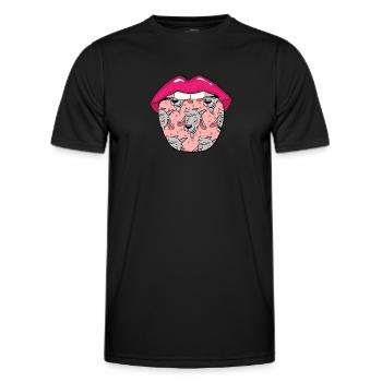 Langue de chèvre - T-shirt sport Homme - noir - Devant - AI Model Male 178 dark (178cm)