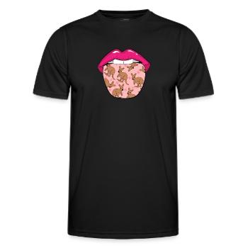 Känguru Zunge - Männer Funktions-T-Shirt - Schwarz - Vorne - AI Model Male 178 dark (178cm)