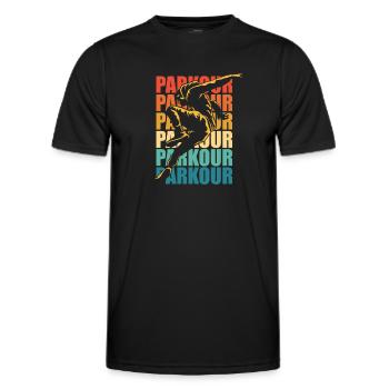 Lustiges Parkourläufer Freerunner Geschenk - Männer Funktions-T-Shirt - Schwarz - Vorne - AI Model Male 178 dark (178cm)