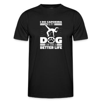 Capoeira Chien de Danse Combattant - T-shirt sport Homme - noir - Devant - AI Model Male 178 dark (178cm)
