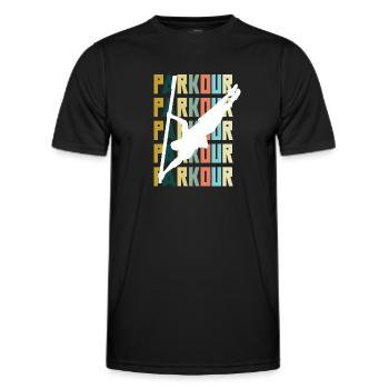 Lustiges Parkourläufer Freerunner Geschenk - Männer Funktions-T-Shirt - Schwarz - Vorne - AI Model Male 178 dark (178cm)