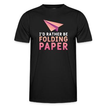 Origami Papier Flieger Papier Kunst Pilot - Männer Funktions-T-Shirt - Schwarz - Vorne - AI Model Male 178 dark (178cm)