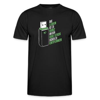 Entwickler Coder Programmierer USB - Männer Funktions-T-Shirt - Schwarz - Vorne - AI Model Male 178 dark (178cm)