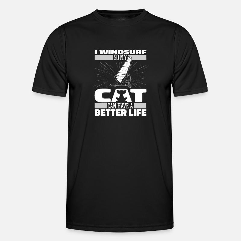Windsurfing Windsurfer Cat - Men's Functional T-Shirt - black