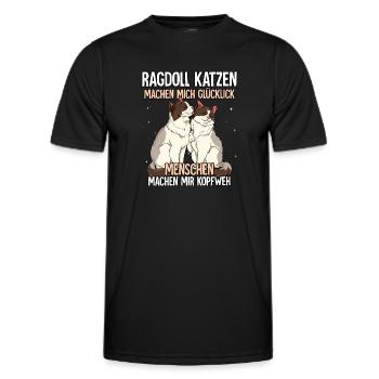 Ragdoll Katzen - Männer Funktions-T-Shirt - Schwarz - Vorne - AI Model Male 178 dark (178cm)