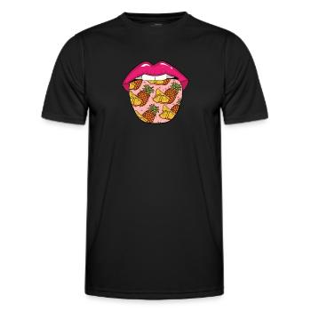 Pineapple's tongue - Men's Functional T-Shirt - black - Front - AI Model Male 178 dark (178cm)