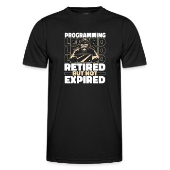 Developer Coder Retired Programmer - Men's Functional T-Shirt - black - Front - AI Model Male 178 dark (178cm)