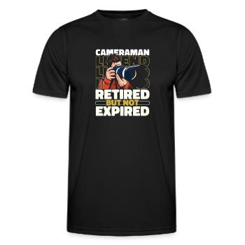 Caméraman à la retraite - T-shirt sport Homme - noir - Devant - AI Model Male 178 dark (178cm)