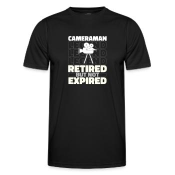 Caméraman à la retraite - T-shirt sport Homme - noir - Devant - AI Model Male 178 dark (178cm)
