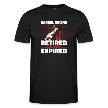 Barrel Racing Western Riding Barrel Racing - Men's Functional T-Shirt - black - Front - AI Model Male 178 dark (178cm)