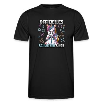 Offizielles Schwitzer Zocken Gamer Ego Shooter - Männer Funktions-T-Shirt - Schwarz - Vorne - AI Model Male 178 dark (178cm)
