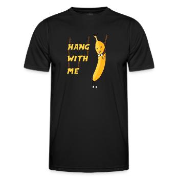 Hang out with me - Banana - Men's Functional T-Shirt - black - Front - AI Model Male 178 dark (178cm)