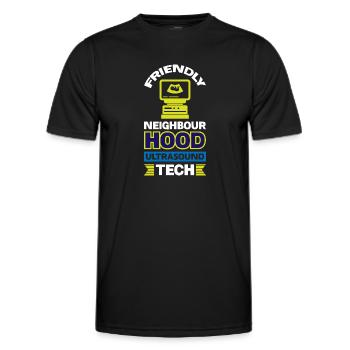 Sympathique technicien en échographie de quartier - T-shirt sport Homme - noir - Devant - AI Model Male 178 dark (178cm)