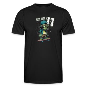 Kinder Geburtstag 11 Jahre - Skater Affe - Männer Funktions-T-Shirt - Schwarz - Vorne - AI Model Male 178 dark (178cm)