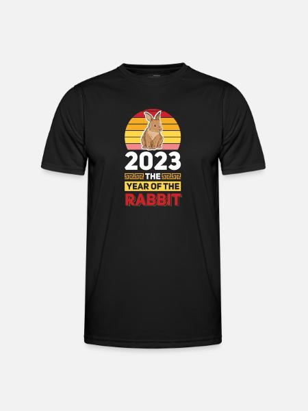 2023 Året for kaninen kinesisk stjernetegn - Funktionsshirt til herrer - sort