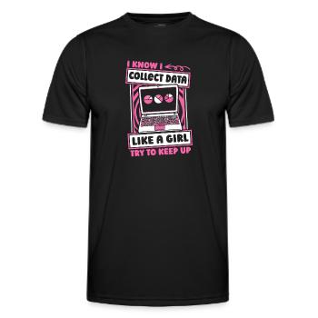 Analyste de données en science des données Girl - T-shirt sport Homme - noir - Devant - AI Model Male 178 dark (178cm)