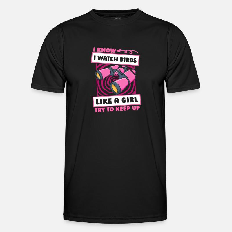 Vogelbeobachter Mädchen Männer Funktions-T-Shirt