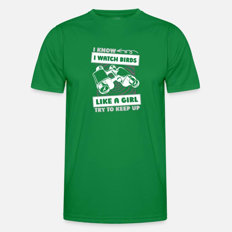 Vogelbeobachter Mädchen Männer Funktions-T-Shirt