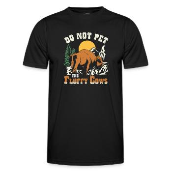 Streicheln Sie nicht die flauschigen Kühe - Männer Funktions-T-Shirt - Schwarz - Vorne - AI Model Male 178 dark (178cm)