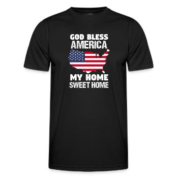 DIEU BÉNISSE L’AMÉRIQUE MA MAISON DOUCE HOM - T-shirt sport Homme - noir - Devant - AI Model Male 178 dark (178cm)