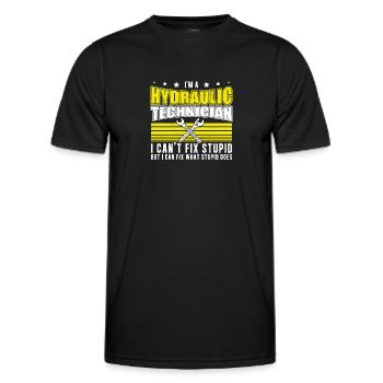 Le technicien hydraulique refroidisseur répare ce que le - T-shirt sport Homme - noir - Devant - AI Model Male 178 dark (178cm)