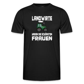 Landwirte haben die schönsten Frauen - Männer Funktions-T-Shirt - Schwarz - Vorne - AI Model Male 178 dark (178cm)