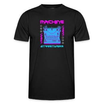 Machine Streetwear - Männer Funktions-T-Shirt - Schwarz - Vorne - AI Model Male 178 dark (178cm)