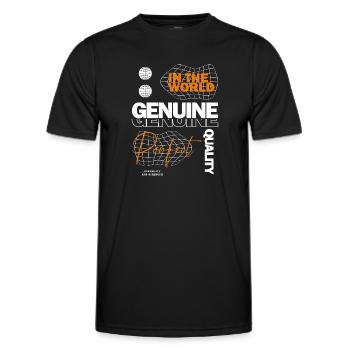 Genuine Streetwear - Männer Funktions-T-Shirt - Schwarz - Vorne - AI Model Male 178 dark (178cm)