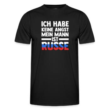 Ich habe keine Angst mein Mann ist Russe - Männer Funktions-T-Shirt - Schwarz - Vorne - AI Model Male 178 dark (178cm)
