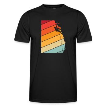 Bouldering Mountaineering Free Climbing Climbing - Men's Functional T-Shirt - black - Front - AI Model Male 178 dark (178cm)