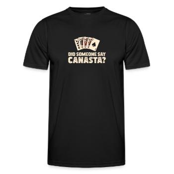 Hat jemand Lustiges Canasta-Kartenspiel für einen - Männer Funktions-T-Shirt - Schwarz - Vorne - AI Model Male 178 dark (178cm)