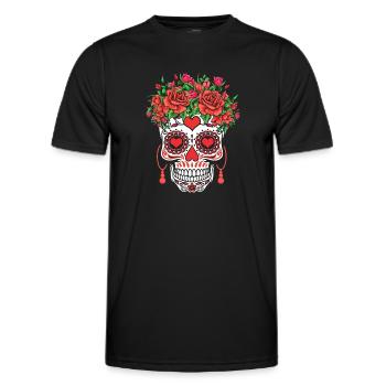 Saint-Valentin Sugar Bone Muertos Day Halloween - T-shirt sport Homme - noir - Devant - AI Model Male 178 dark (178cm)