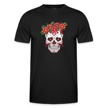 Saint-Valentin Sugar Bone Muertos Day Halloween - T-shirt sport Homme - noir - Devant - AI Model Male 178 dark (178cm)