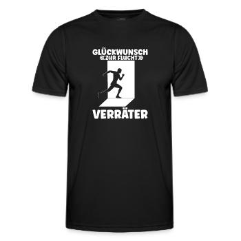 Glückwunsch zur Flucht Verräter! Abschiedsgeschenk - Männer Funktions-T-Shirt - Schwarz - Vorne - AI Model Male 178 dark (178cm)