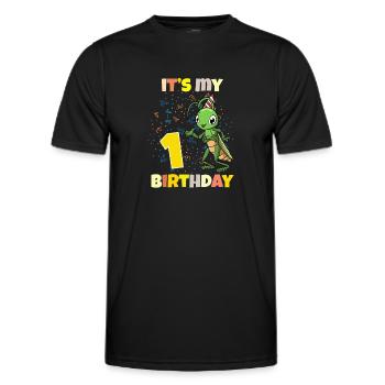 C’est ma sauterelle de 1er anniversaire - T-shirt sport Homme - noir - Devant - AI Model Male 178 dark (178cm)