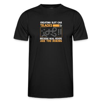 Slotcar-Rennen Erstellen von Slotcar-Strecken - Männer Funktions-T-Shirt - Schwarz - Vorne - AI Model Male 178 dark (178cm)