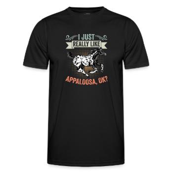 I Just Really Like Retro Appaloosa Horse An - Männer Funktions-T-Shirt - Schwarz - Vorne - AI Model Male 178 dark (178cm)