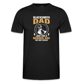 Le père forgeron comme un père normal mais beaucoup plus cool - T-shirt sport Homme - noir - Devant - AI Model Male 178 dark (178cm)