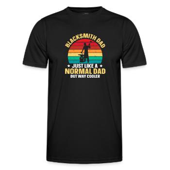 Le père forgeron comme un père normal mais beaucoup plus cool - T-shirt sport Homme - noir - Devant - AI Model Male 178 dark (178cm)