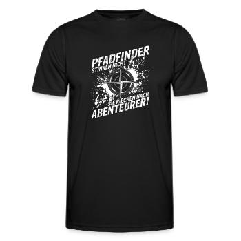 Pfadfinder Stinken Nicht Sie Riechen Nach Abenteue - Männer Funktions-T-Shirt - Schwarz - Vorne - AI Model Male 178 dark (178cm)