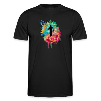 Jogging und Laufen - Männer Funktions-T-Shirt - Schwarz - Vorne - AI Model Male 178 dark (178cm)