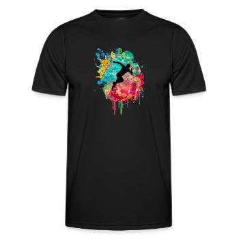 Jogging und Laufen - Männer Funktions-T-Shirt - Schwarz - Vorne - AI Model Male 178 dark (178cm)