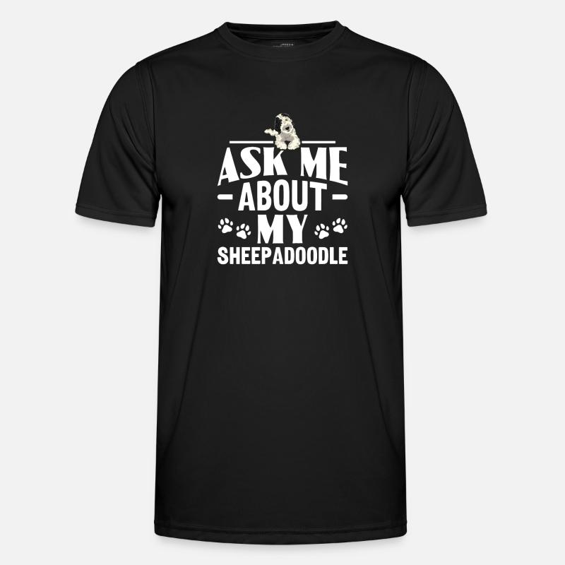 Sheepadoodle Doodle Dog - Men's Functional T-Shirt - black