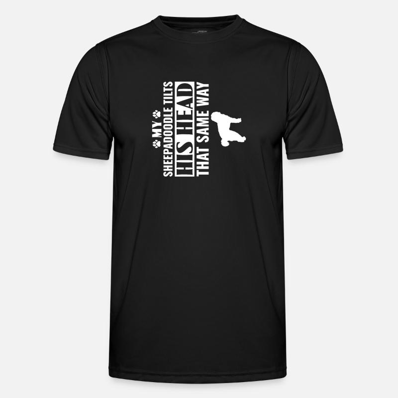 Sheepadoodle Doodle Hund - Männer Funktions-T-Shirt - Schwarz