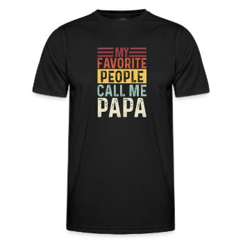 My Favorite People Call Me Papa Vintage Funny Dad - Men's Functional T-Shirt - black - Front - AI Model Male 178 dark (178cm)