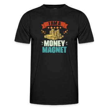 Vintage I Am A Money Magnet Manifestation Wealthy - Men's Functional T-Shirt - black - Front - AI Model Male 178 dark (178cm)