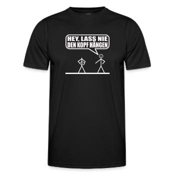 Funny stick figure - Men's Functional T-Shirt - black - Front - AI Model Male 178 dark (178cm)